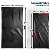 ROSROSE Table Leaf Storage Bag Padded 1 Pack, Waterproof Heavy Duty Dining Table Leaf Bag wAdjustable Closure, Extra Thick Flannel Backing Table Leaf Cover Storage, Fit 48 x 24in Leaves, Black - Retai