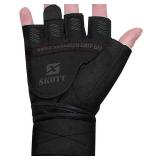 skott Evo 2 Weightlifting Gloves with Integrated Wrist Wrap Support-Double Stitching for Extra Durability-Get Ripped with The Best Body Building Fitness and Exercise Accessories - Retail: $28