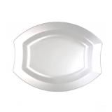Party Essentials Party Supplies Fancy Plastic Dinnerware For WeddingBirthdayAll Occasions, 7.5\ x 6.25\in, SaladDessert Plates, 20-Count, Clear Oval Royalty - Retail: $5in