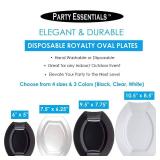 Party Essentials Party Supplies Fancy Plastic Dinnerware For WeddingBirthdayAll Occasions, 7.5\ x 6.25\in, SaladDessert Plates, 20-Count, Clear Oval Royalty - Retail: $5in