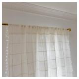 Deeprove White Boho Curtains for Bedroom 84 Inches Long, Cream Checkered Bohemian Chic Textured Embroidery Plaids, Vintage Handmade Tassels Country Decor Drapery, Rod Pocket, 1 Panel W52 x L84 - Retai