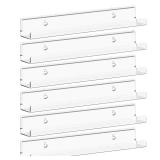 Lifewit 1.5\ x 12\in Floating Shelves for Vinyl Record 6 Pack? Clear Wall Shelves for Nail PolishBookPictureMakeup, Acrylic Display Shelf Organizer for Bedroom, Living Room, Bathroom, Room Decor - Ret