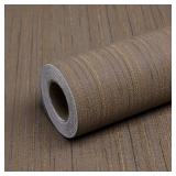 Qianglive Brown Grasscloth Peel and Stick Wallpaper - 15.7\x120\in Vintage Texture Removable Waterproof Wall Paper for Room Walls, Cabinets, Furniture, Drawers, Desk - Retail: $10in
