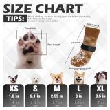 EXPAWLORER Dog Socks for Hot Pavement to Prevent Licking Paws, Anti Slip Doggie Booties Grippy Shoes for Hardwood Floors, Boots and Paw Protectors for Small Medium Large Senior Dogs Khaki L - Retail: 