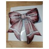 RattanView Bow Wooden Hanging Sign Fall Football Bow Wall Hanging Wall Art Thanksgiving Bowknot Welcome Door Sign Decor for Autumn Harvest Indoor Outdoor Porch Decor - Retail: $7