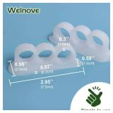 Welnove Hammer Toe Crests Straightener 4 Pcs Gel Toe Support Pads Cushion Relief for Overlapping-Curled-Hammer-Claw Toes, 3 Loop Design, White - Retail: $10