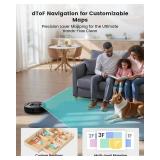 (Used as is)Lefant LiDAR Robot Vacuum and Mop, 450ml Visible Dustbin, Upgraded 190° PSD Obstacle Avoidance, Customized Cleaning, Multi-Floor Mapping, 150 Mins Runtime, WiFiAlexaAPP, Pet Hair and Carp