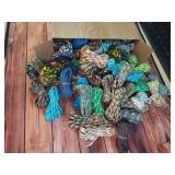 Riakrum 80 Pcs Paracord 550 10 Feet Paracord Cord Parachute Ropes Multifunction Bracelets Making Kit with Drawstring Bag for DIY Making Lanyard Dog Collar Gift Crafting(Nature Color) - Retail: $34