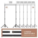 Forlogic 10x7.5Ft Backdrop Stand, Heavy Duty Adjustable Photo Back Drop Stand for Party, Photography, Banner Stand (Includes Six Background Stand Clamps) - Retail: $40