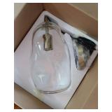 CASAMOTION Pendant Light Fixtures Glass Pendant Lights Kitchen Island Modern Gold Brass Kit Clear Organic Globe Bar Counter Dining Room Large Lamp Shade 12 Inch Height 1 Pack