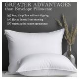 Precoco White Pillow Cases Standard Size-100percent Cotton Pillowcase Covers with Zipper Hidden, Breathable and Ultra SoftPillow Covers for Easy Care, Set of 2 - Retail: $15