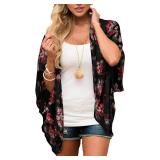 Hibluco Kimono for Women Beach Cover Up Chiffon Cardigan Floral Tops Loose Capes - Retail: $1,386