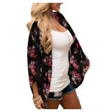 Hibluco Kimono for Women Beach Cover Up Chiffon Cardigan Floral Tops Loose Capes - Retail: $1,386