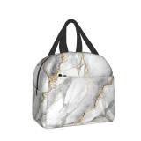 Giwawa Grey Marble Insulated Lunch Bag Reusable Lunch Box Meal Handbag Portable Tote Unisex Waterproof Picnic Meal for School Office - Retail: $7