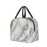Giwawa Grey Marble Insulated Lunch Bag Reusable Lunch Box Meal Handbag Portable Tote Unisex Waterproof Picnic Meal for School Office - Retail: $7