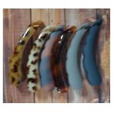 Celluloid Hair Barrettes Collection 6 pieces  - Retail: $45