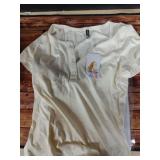 PRETTYGARDEN Womenfts 2025 Fall Summer Short Sleeve Tops Ribbed Henley Button Slim Fit Basic Casual T Shirts Blouse Clothing (Beige,Medium) - Retail: $10