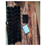 YVYAVGE 2 PCS Wall Mounted Hat Organizer - Strong Adhesive Multilayer Baseball Cap Rack Holds 20 Hats, Space-Saving Storage for Closet Door and Bedroom (Black) - Retail: $13