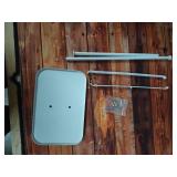 Necklace Holder Jewelry Organizer Stand  2?Tier T?Bar Jewelry Display Tree with Tray for Countertop Necklace Bracelet Earring Storage, Vanity Dresser Bathroom Sink, White - Retail: $10