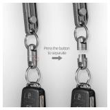FEGVE Quick Release Keychain, Titanium Magnetic Keychain Pull Apart, Magnetic Key Holder with 2 * 1 in Stainless Steel Key Ring for Car Key, Safely Lock System-360 ° Rotatable - Retail: $20