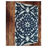 Alysheer Embroidered Lumbar Decorative Throw Pillow Cover 12\x 20\in, Classic Boho Mandala Embroidery Pattern Cotton Rectangular Cushion Case for Sofa Couch Living Room Bedroom(Navy Blue) - Retail: $1