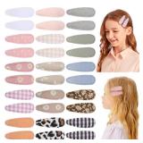 Choicbaby 30 Pcs Toddler Hair Clips Floral Print Girl Hair Clips for Girls Non Slip Wrapped Snap Hairpins for Kids Barrettes Hair Accessories for Baby Girls 2.2 Inch - Retail: $7