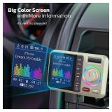 Nulaxy Bluetooth FM Transmitter for Car, Wireless Car Bluetooth Adapter with Big Color Screen, Support QC3.0 Fast Charging, Hands-Free Call, MP3 Music Player BASSandTRE Booster, TF Card AUX-KM28 Yello