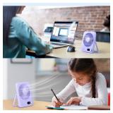 WHATOOK Small Desk Fan Personal Fans: 5000mah 25 Hours Battery Office Quiet Mini Desktop Fan Portable Rechargeable Travel Essentials (Purple, 5000) - Retail: $17