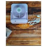 WHATOOK Small Desk Fan Personal Fans: 5000mah 25 Hours Battery Office Quiet Mini Desktop Fan Portable Rechargeable Travel Essentials (Purple, 5000) - Retail: $17