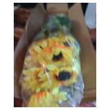 TURNMEON 28Pcs Sunflowers Artificial Flowers for Outdoors Fall Decor, 4 Pack Fake Mums Flowers Silk Faux Fall Sunflower Bouquet Arrangement for Vase Wedding Table Home Outdoor Cemetery Summer Decor - 