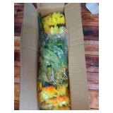 TURNMEON 28Pcs Sunflowers Artificial Flowers for Outdoors Fall Decor, 4 Pack Fake Mums Flowers Silk Faux Fall Sunflower Bouquet Arrangement for Vase Wedding Table Home Outdoor Cemetery Summer Decor - 