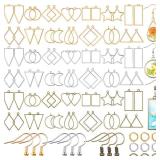 Yinkin 264 Pieces Open Bezels for Resin Jewelry Molds Making Kit Hollow Frame Pendants Resin Craft Bezels Assorted Geometric Frame Charms for Casting Necklace Earring DIY Crafts - Retail: $16