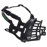 BASKERVILLE ULTRA MUZZLE - Patented Humane Design, Breathable, Dog can Pant and Drink, Adjustable, Padded, Dog Training Muzzle for Large Dogs, Prevents Biting, Wildlife Scavenging (Size 5, Black) - Re
