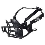 BASKERVILLE ULTRA MUZZLE - Patented Humane Design, Breathable, Dog can Pant and Drink, Adjustable, Padded, Dog Training Muzzle for Large Dogs, Prevents Biting, Wildlife Scavenging (Size 5, Black) - Re