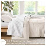 Comfort Spaces Cream Queen Size Duvet Cover Set - 3 Pieces Pintuck Pleated Duvet Cover Queen, All Season Lightweight, Extra Softness Pre-Washed Microfiber Queen Bedding Cover Shams, FullQueen - Retail