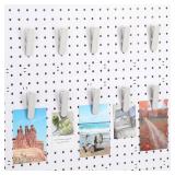 CroBlissful 10 Pcs Pegboard Accessories Clips Pegboard Clips Metal Accessories Hook Attachment Peg Board Clip for Crafts Kitchen Bathroom Room Office Wall Organize Storage Display (White) - Retail: $1