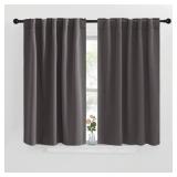 NICETOWN Blackout Window Curtains for Camper - (Grey Color) 42x40 Inch, 2 Panels Set, Thermal Insulated Room Darkening Blackout DrapesDraperies with Rod Pocket and Back Tab for Loft - Retail: $15
