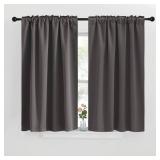 NICETOWN Blackout Window Curtains for Camper - (Grey Color) 42x40 Inch, 2 Panels Set, Thermal Insulated Room Darkening Blackout DrapesDraperies with Rod Pocket and Back Tab for Loft - Retail: $15