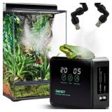 MECESOR Reptile Humidifiers Smart Misting System for Herps Terrariums, Reptile Mister Automatic with Timer, 360° Adjustable Misting Nozzles for Chameleons, Snake, Frog, Turtle, Lizard - Retail: $25