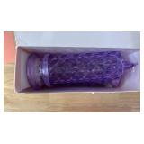 SupBri LED Candles, 4Pack Battery Operated Candles with Rose Light Halo, Romantic Flameless Pillar Candles for Valentines Halloween Decorations(Purple, D 2.5\ x H 7.2\in) - Retail: $17in