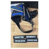 SecurityTherapyServiceEmotional SupportIn Training Dog Harness, Swappable Velcro Tags, Blue Size M  -