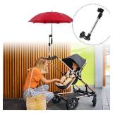 Lwuey Bicycle Umbrella Holder, Stainless Steel Umbrellas Stand Clamp Bike Adjustable 360 °Outdoor Retractable Support Bar Holder Mount Frame Handle Connector for Wheelchairs Biycle Stroller Black - R