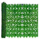 ODTORY Artificial Ivy Privacy Fence Wall Screen,40X120 in UV-Anti Faux Greenery Backdrop Ivy Vine Leaf Hedges Fence Panels for Patio, Balcony, Garden, Backyard Indoor Outdoor Light Green Wall Decor - 