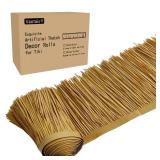 Premium Mexican Style Artificial Palm Thatch Roof Rolls. 5 Lengths, 2 Colors. Waterproof. Easy Install. Ideal for Tiki Bars, Parties, Gardens and Fences (4ft x 16in - Straw Yellow) - Retail: $22