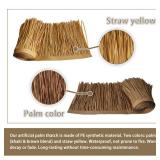Premium Mexican Style Artificial Palm Thatch Roof Rolls. 5 Lengths, 2 Colors. Waterproof. Easy Install. Ideal for Tiki Bars, Parties, Gardens and Fences (4ft x 16in - Straw Yellow) - Retail: $22