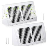 Honeydak 2 Pack Baseboard Vent Covers 12\ x 6\in Duct Opening Size Steel Triangular Baseboard Return Air Grille, Air Register Vent Cover Grill Diffuser, Outer Dimensions: 13-34\in x 6-58\in - Retail: 