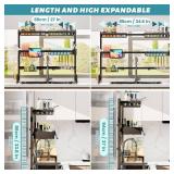 ADBIU Over The Sink Dish Drying Rack (Expandable Height and Length) Snap-On Design 2 Tier Large Dish Rack (27-40L x 12W x 32.5-37H (inches)) - Retail: $53