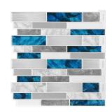 GRIPRO Peel and Stick Wall Tile 12\x12\in 3D Adhesive Backsplash Tile for Kitchen, Bathroom 3D Wall Panels (10 Sheets, Blue) - Retail: $38in