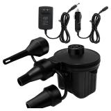 Newpol Inflatable Bed Pump, Electric Air Pump(100 GallonMin) for Air Mattress Beds, Inflatable Swimming Pools, Swimming Ring?AC110-240VDC12V? - Retail: $13