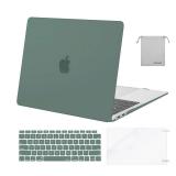 MOSISO Compatible with MacBook Air 13 inch Case M1 Chip 2021-2018 Release A2337 A2179 A1932, Plastic Hard ShellandKeyboard CoverandScreen FilmandStorage Bag for MacBook Air 13.3 inch Case, Midnight Gr